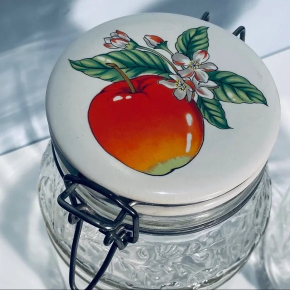 Vintage Clip Top Jar Hinged Ceramic Top Set Of 2 - Picture 3 of 16